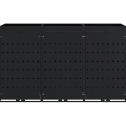 vidaXL Wieltjesbakopslag voor 3 bakken Zwart 204 x 77,5 x 121,5 cm