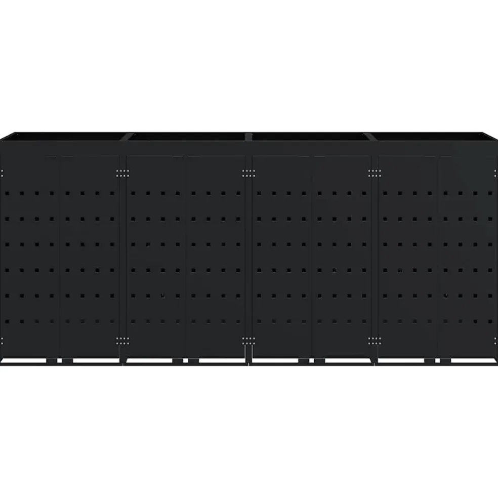 vidaXL Wieltjesbakopslag voor 4 bakken Zwart 272 x 77,5 x 121,5 cm