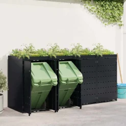 vidaXL Wieltjesbakopslag voor 4 bakken Zwart 272 x 77,5 x 121,5 cm