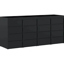 vidaXL Wieltjesbakopslag voor 4 bakken Zwart 272 x 77,5 x 121,5 cm