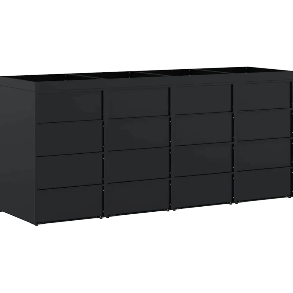 vidaXL Wieltjesbakopslag voor 4 bakken Zwart 272 x 77,5 x 121,5 cm