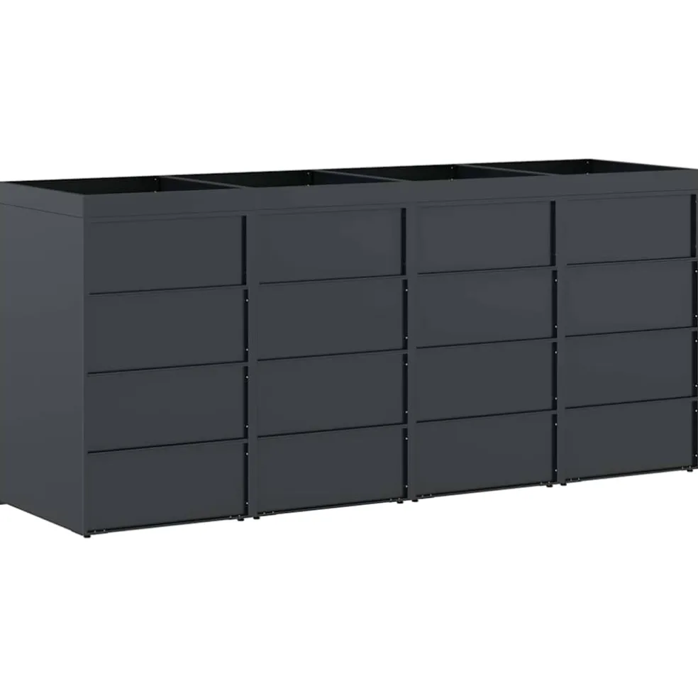 vidaXL Wieltjesbakopslag voor 4 bakken Antraciet 272 x 77,5 x 121,5 cm