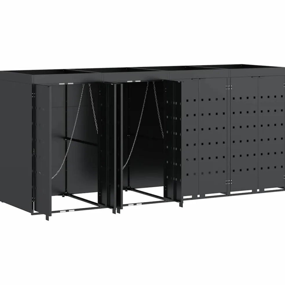 vidaXL Wieltjesbakopslag voor 4 bakken Antraciet 272 x 77,5 x 121,5 cm