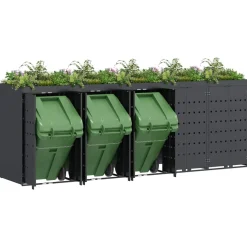 vidaXL Wieltjesbakopslag voor 5 bakken Antraciet 340 x 77,5 x 121,5 cm