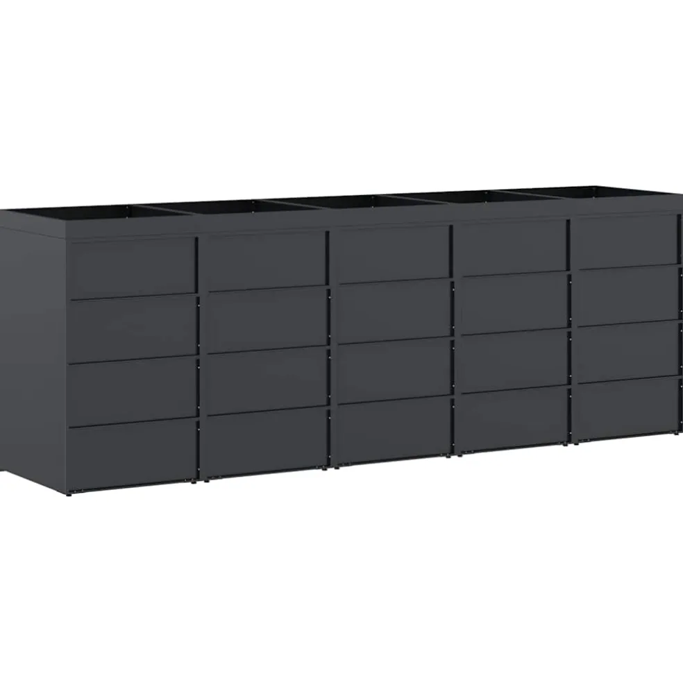 vidaXL Wieltjesbakopslag voor 5 bakken Antraciet 340 x 77,5 x 121,5 cm