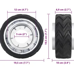 vidaXL Wiel voor neuswiel Ø19,5x10 cm massief aluminium en rubber