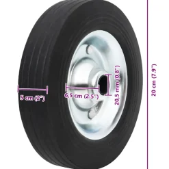vidaXL Wiel voor stuurwiel Ø20x5 cm massief rubber en staal