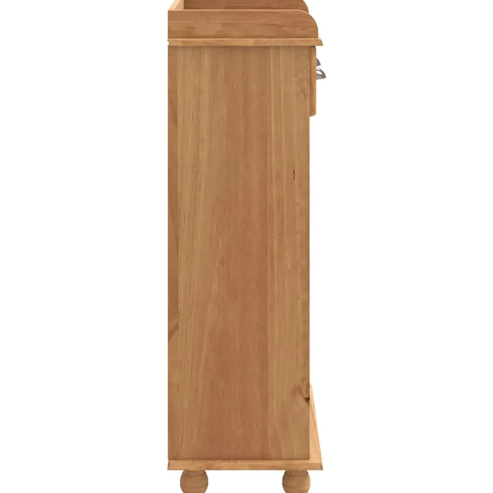 vidaXL Wijnkast ASKIM Honing Wax 57 x 37 x 114 cm Massief grenenhout