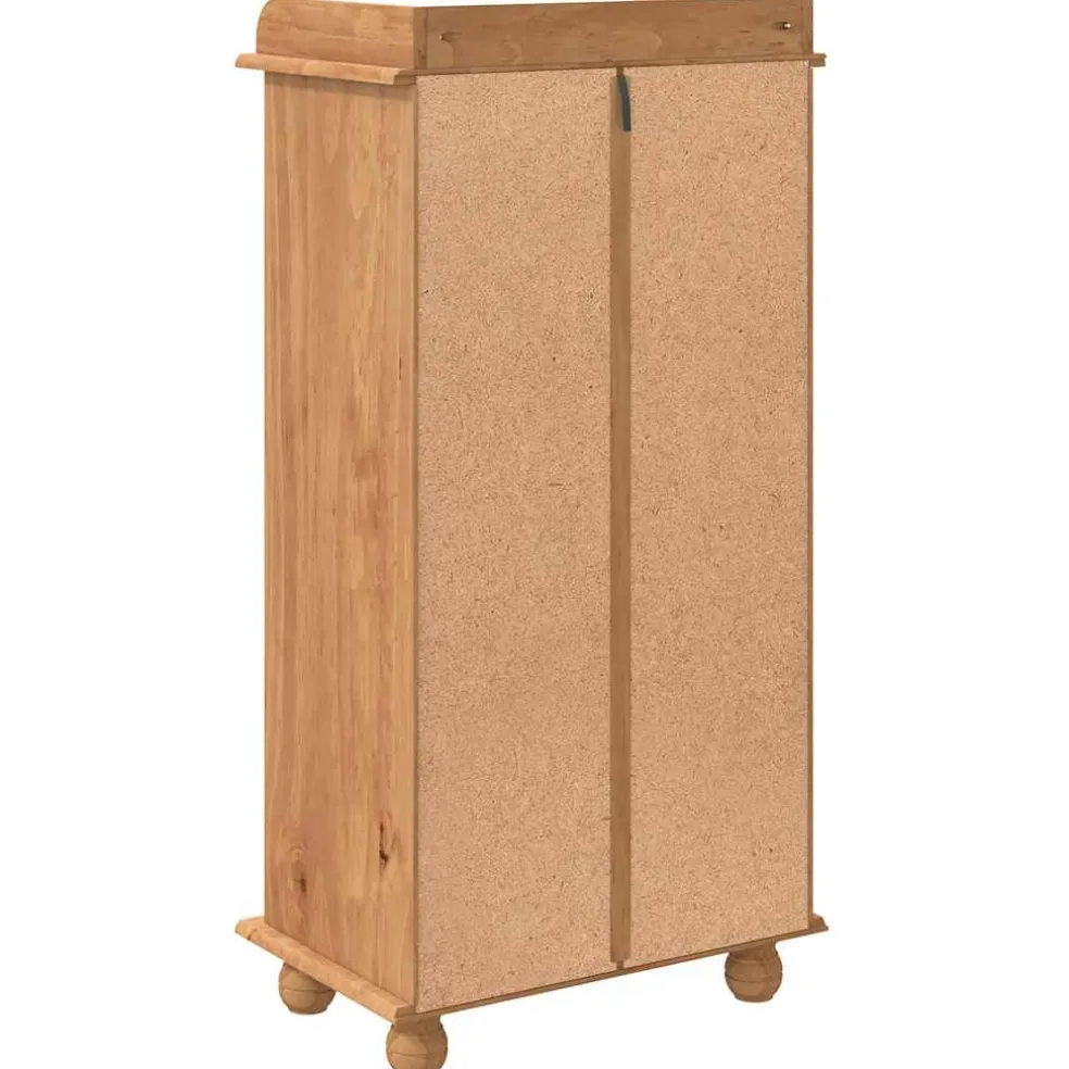 vidaXL Wijnkast ASKIM Honing Wax 57 x 37 x 114 cm Massief grenenhout