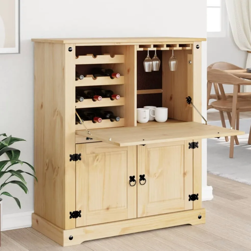 vidaXL Wijnkast Corona 97x45x114 cm massief grenenhout