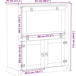 vidaXL Wijnkast Corona 97x45x114 cm massief grenenhout