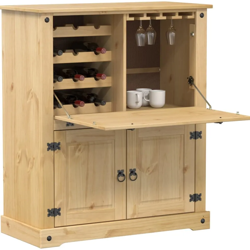vidaXL Wijnkast Corona 97x45x114 cm massief grenenhout