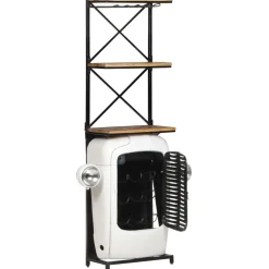 vidaXL Wijnkast tractor 49x31x172 cm ruw mangohout wit