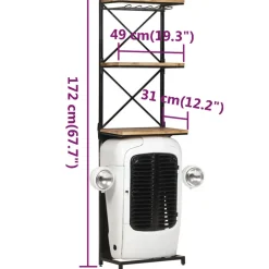 vidaXL Wijnkast tractor 49x31x172 cm ruw mangohout wit