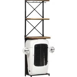 vidaXL Wijnkast tractor 49x31x172 cm ruw mangohout wit