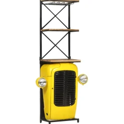 vidaXL Wijnkast tractor 49x31x172 cm massief mangohout geel