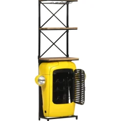 vidaXL Wijnkast tractor 49x31x172 cm massief mangohout geel