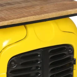 vidaXL Wijnkast tractor 49x31x172 cm massief mangohout geel