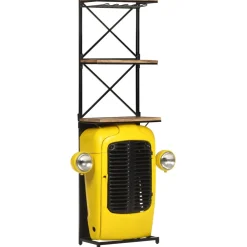 vidaXL Wijnkast tractor 49x31x172 cm massief mangohout geel