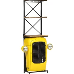 vidaXL Wijnkast tractor 49x31x172 cm massief mangohout geel