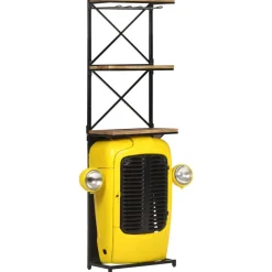vidaXL Wijnkast tractor 49x31x172 cm massief mangohout geel