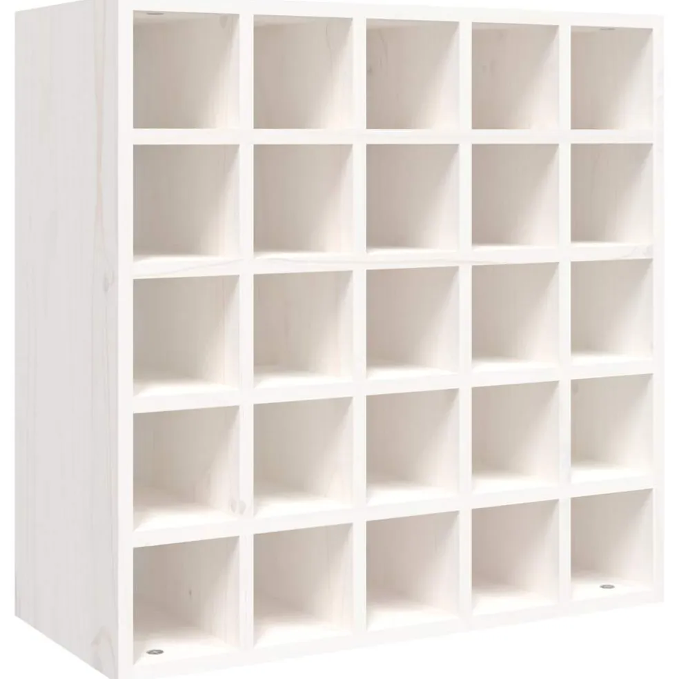 vidaXL Wijnkast Wit 56x25x56 cm Massief grenenhout