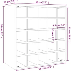 vidaXL Wijnkast Wit 56x25x56 cm Massief grenenhout