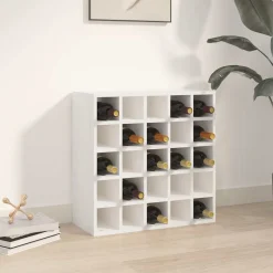 vidaXL Wijnkast Wit 56x25x56 cm Massief grenenhout