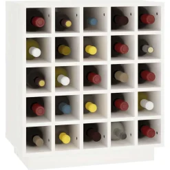vidaXL Wijnkast 55,5x34x61 cm massief grenenhout wit
