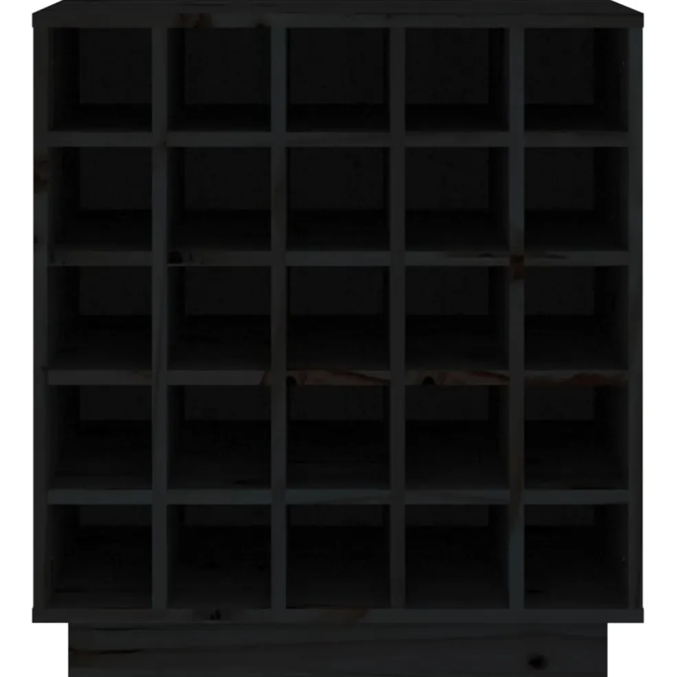 vidaXL Wijnkast 55,5x34x61 cm massief grenenhout zwart