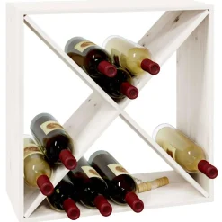 vidaXL Wijnkast 62x25x62 cm massief grenenhout wit