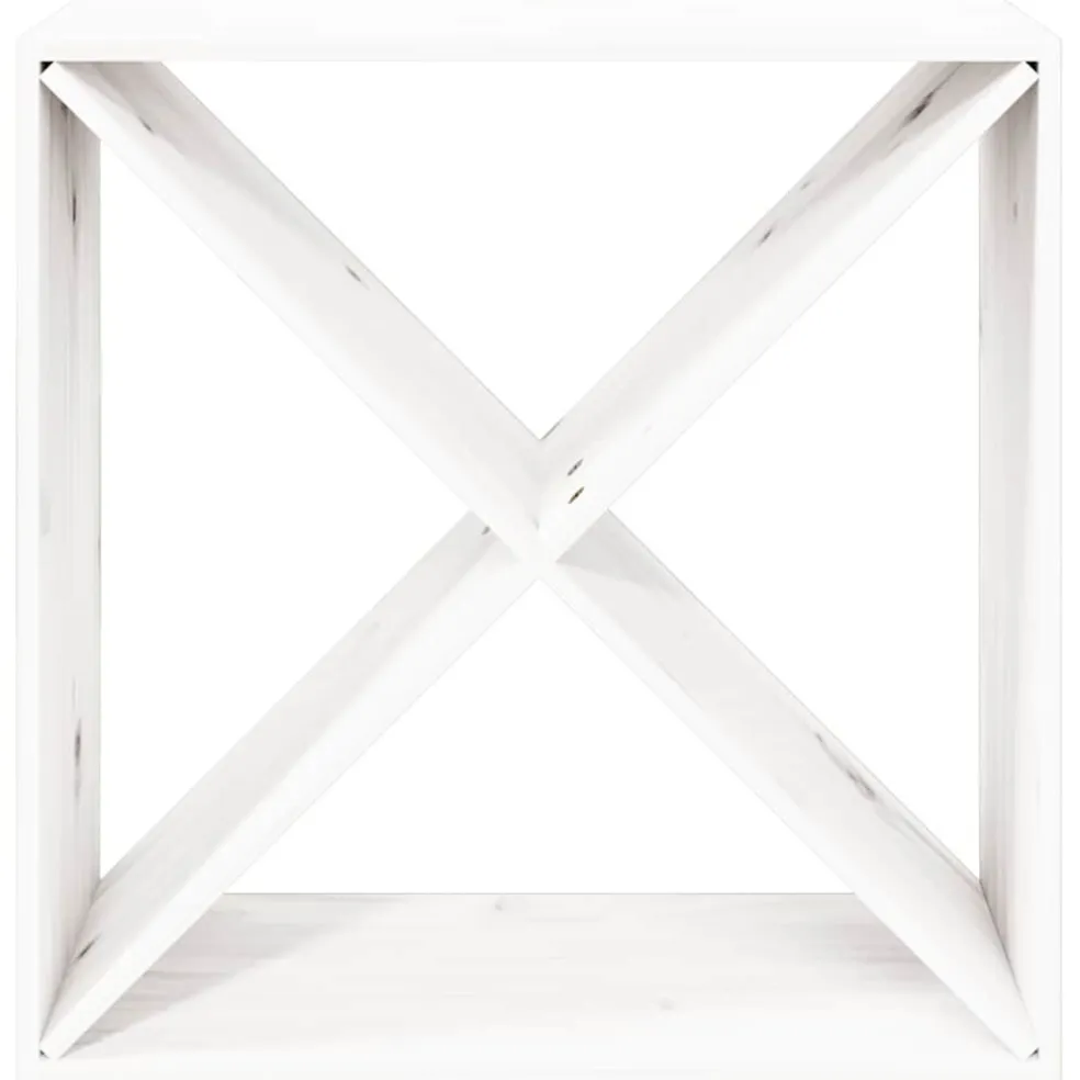 vidaXL Wijnkast 62x25x62 cm massief grenenhout wit