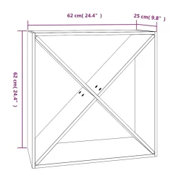 vidaXL Wijnkast 62x25x62 cm massief grenenhout wit