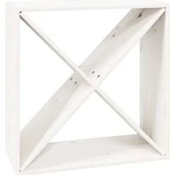 vidaXL Wijnkast 62x25x62 cm massief grenenhout wit