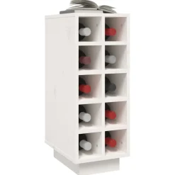 vidaXL Wijnkast 23x34x61 cm massief grenenhout wit