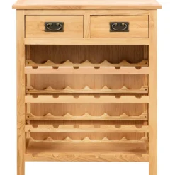 vidaXL Wijnkast 72x32x90 cm massief eikenhout