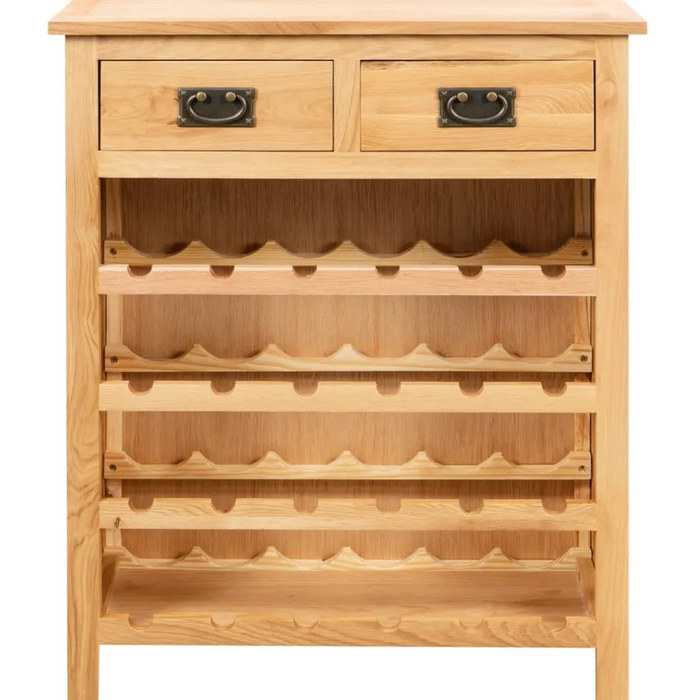 vidaXL Wijnkast 72x32x90 cm massief eikenhout