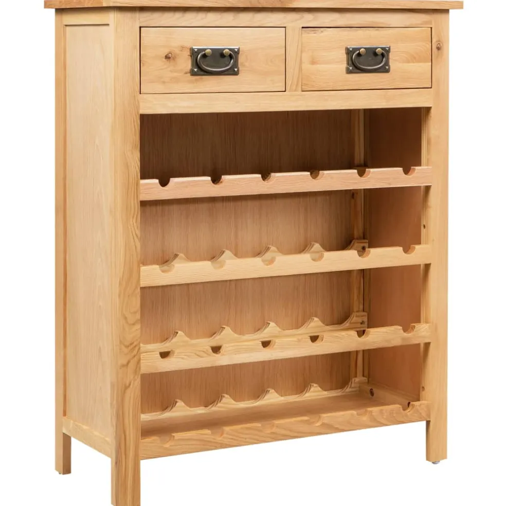 vidaXL Wijnkast 72x32x90 cm massief eikenhout
