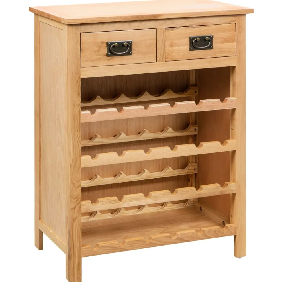 vidaXL Wijnkast 72x32x90 cm massief eikenhout