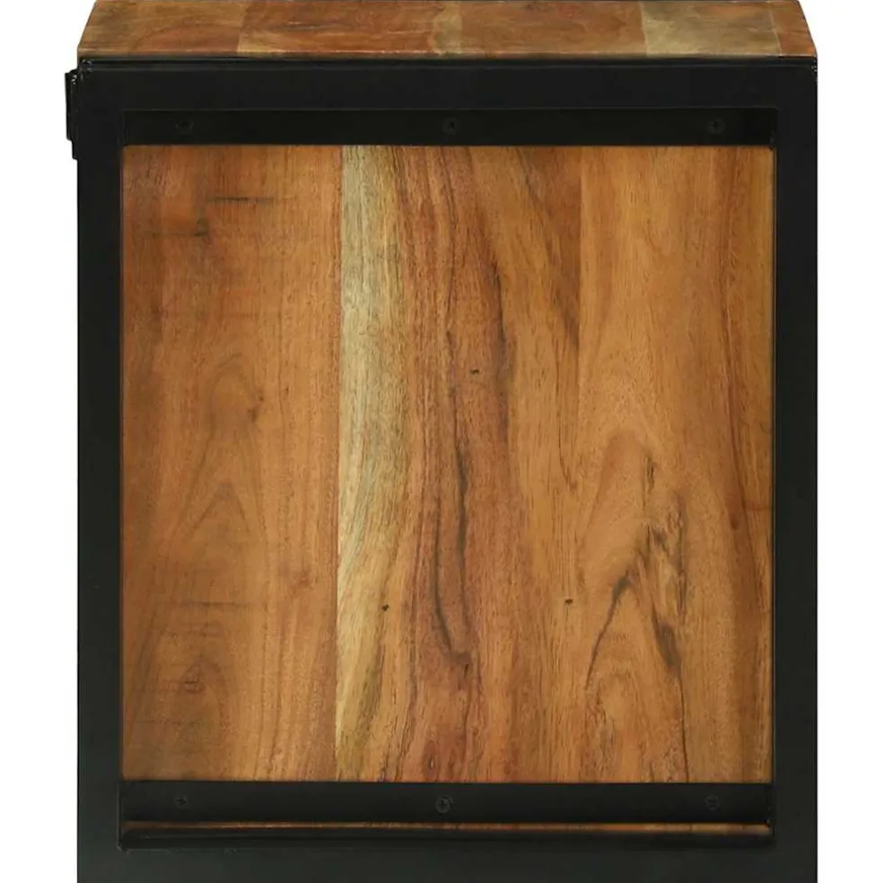 vidaXL Wijnrek Bruin en zwart 35 x 35 x 39 cm Massief Acaciahout