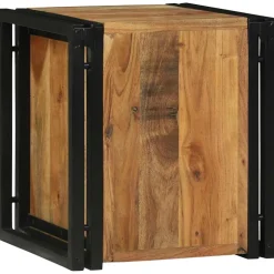 vidaXL Wijnrek Bruin en zwart 35 x 35 x 39 cm Massief Acaciahout