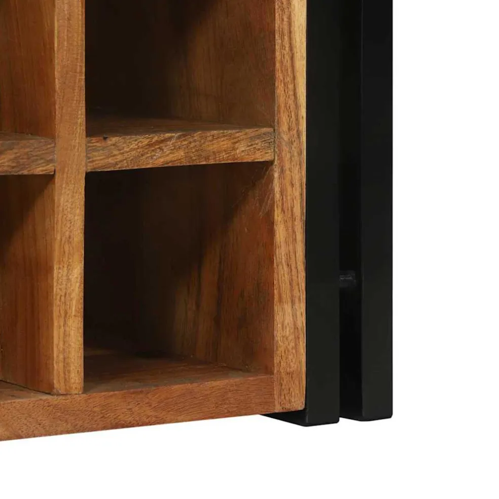 vidaXL Wijnrek Bruin en zwart 35 x 35 x 39 cm Massief Acaciahout