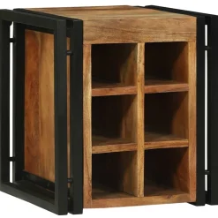 vidaXL Wijnrek Bruin en zwart 35 x 35 x 39 cm Massief Acaciahout