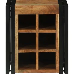 vidaXL Wijnrek Bruin en zwart 35 x 35 x 39 cm Massief Acaciahout