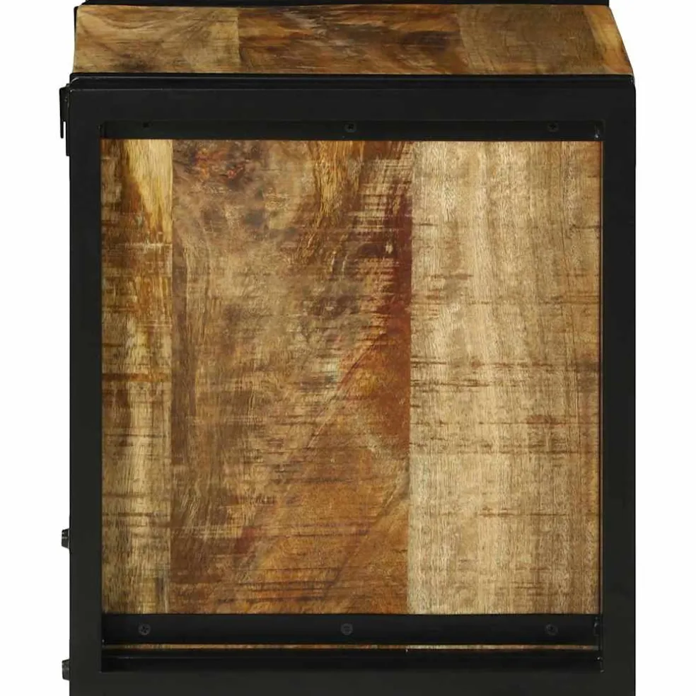 vidaXL Wijnrek Bruin en zwart 35 x 35 x 39 cm Massief Mango Hout