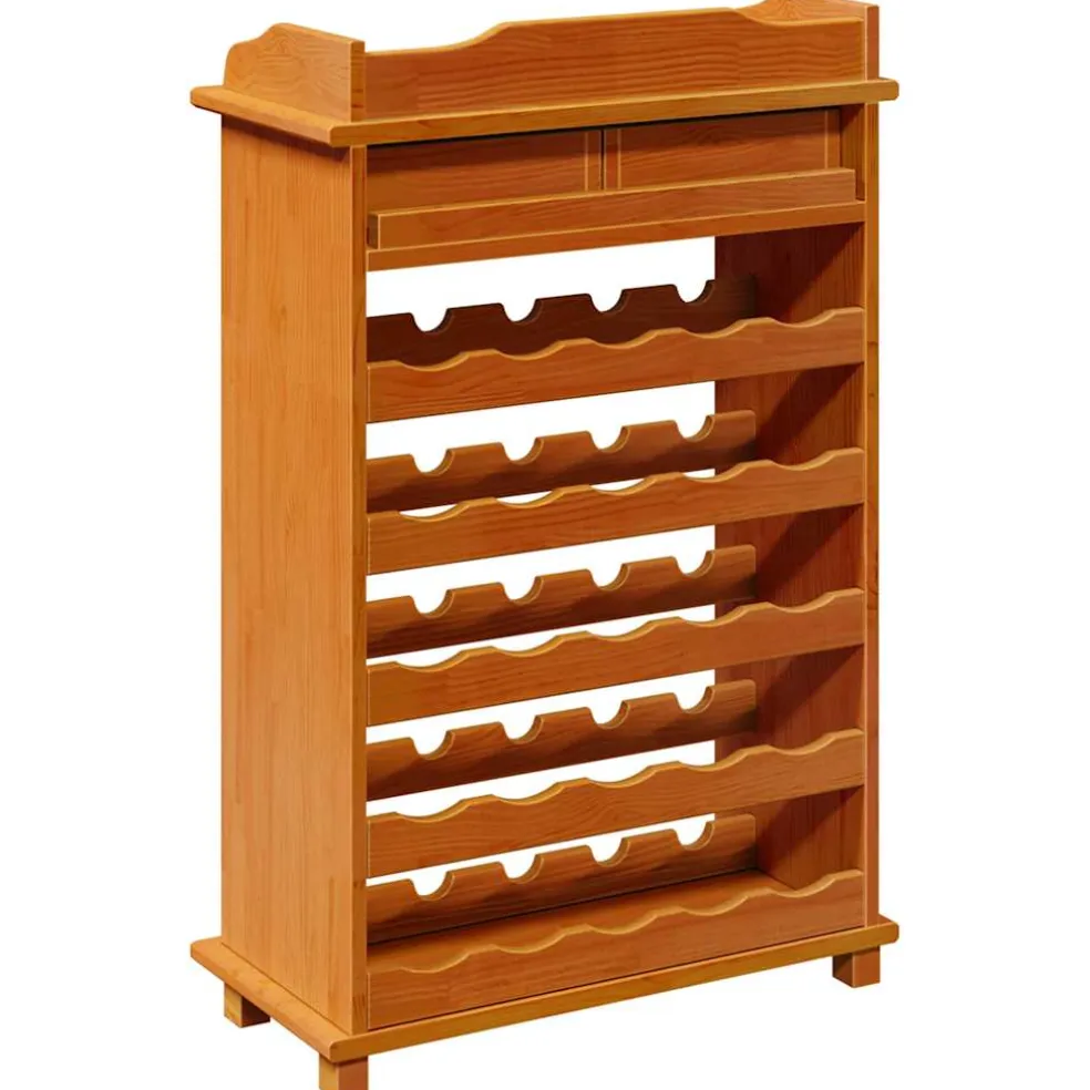 vidaXL Wijnrek Bruin 58 x 28 x 90 cm Massief grenenhout