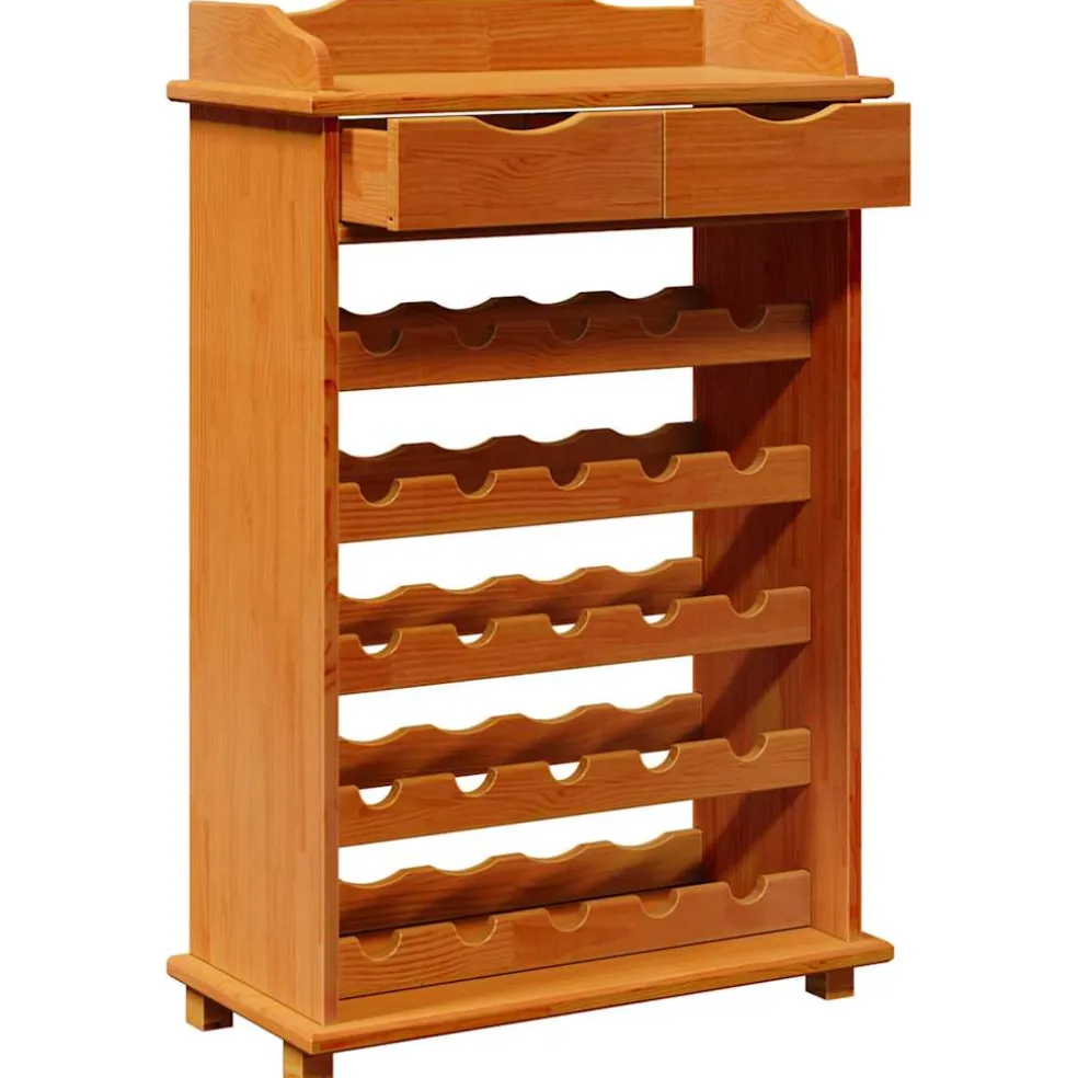 vidaXL Wijnrek Bruin 58 x 28 x 90 cm Massief grenenhout