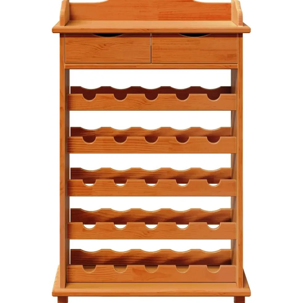 vidaXL Wijnrek Bruin 58 x 28 x 90 cm Massief grenenhout