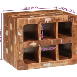 vidaXL Wijnrek Bruin 44 x 30 x 35 cm Massief Gerecycled Hout
