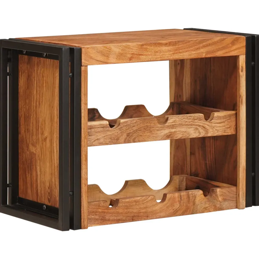 vidaXL Wijnrek Bruin 60 x 45 x 33 cm Massief Acaciahout
